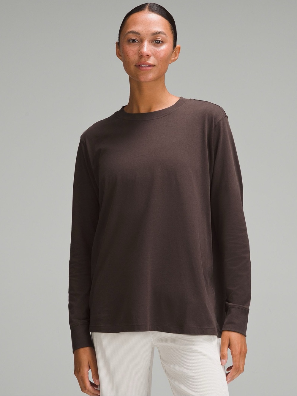 Lululemon All Yours Organic Cotton Long Sleeve Shirt in Sequoia